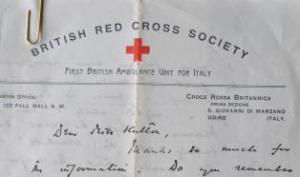 British Red Cross Letter in the Attingham Archive.